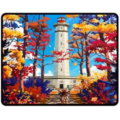 Lighthouse Fleece Blanket (medium) by artworkshop