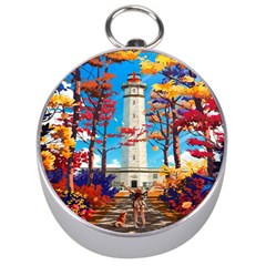 Lighthouse Silver Compasses by artworkshop