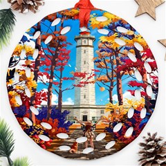 Lighthouse Ornament (round Filigree) by artworkshop