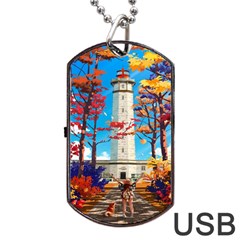 Lighthouse Dog Tag Usb Flash (one Side) by artworkshop