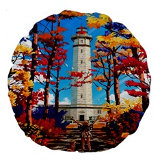 Lighthouse Large 18  Premium Round Cushions by artworkshop