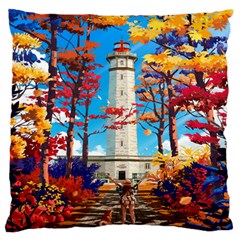 Lighthouse Standard Premium Plush Fleece Cushion Case (one Side) by artworkshop