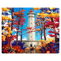 Lighthouse One Side Premium Plush Fleece Blanket (medium) by artworkshop