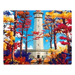 Lighthouse One Side Premium Plush Fleece Blanket (large) by artworkshop