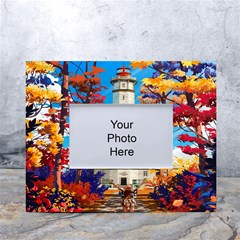 Lighthouse White Tabletop Photo Frame 4 x6  by artworkshop