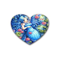 Mermay Rubber Heart Coaster (4 Pack) by artworkshop