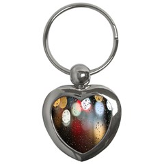 Rain On Window Key Chain (heart) by artworkshop