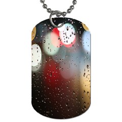 Rain On Window Dog Tag (one Side) by artworkshop