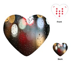 Rain On Window Playing Cards Single Design (heart)