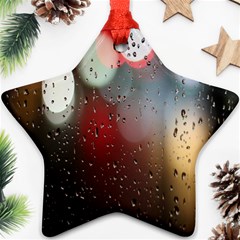 Rain On Window Star Ornament (two Sides) by artworkshop