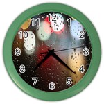 Rain on window Color Wall Clock Front