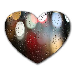 Rain On Window Heart Mousepad by artworkshop