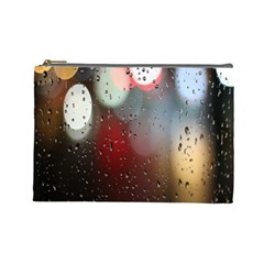 Rain On Window Cosmetic Bag (large) by artworkshop