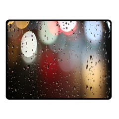 Rain On Window One Side Fleece Blanket (small) by artworkshop