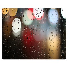 Rain On Window Premium Plush Fleece Blanket (medium) by artworkshop