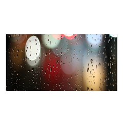 Rain On Window Satin Shawl 45  X 80  by artworkshop