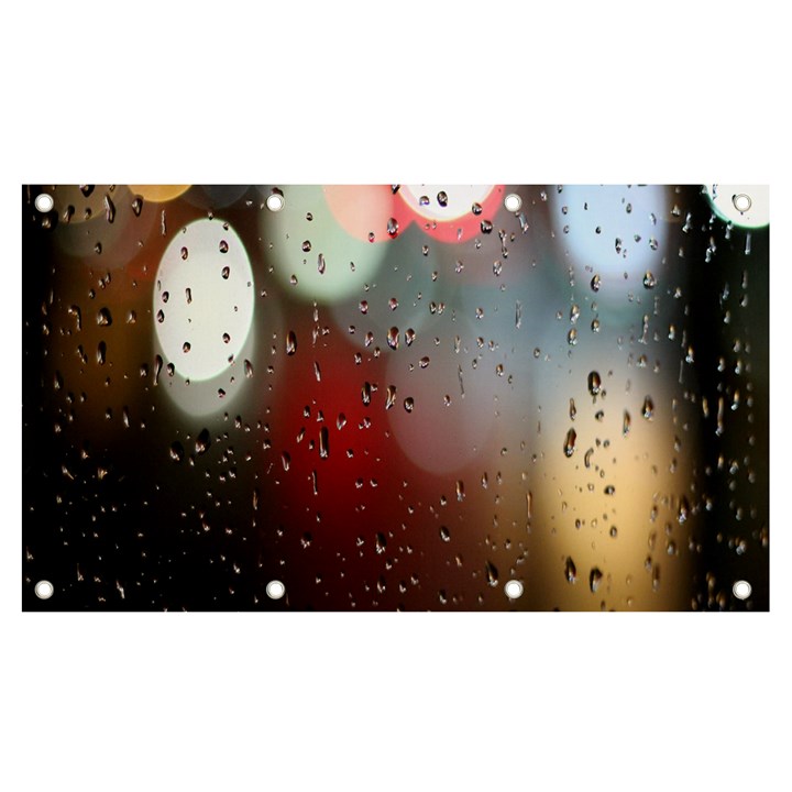 Rain on window Banner and Sign 7  x 4 