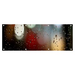 Rain On Window Banner And Sign 8  X 3  by artworkshop