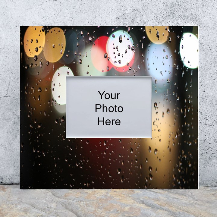 Rain on window White Wall Photo Frame 5  x 7 