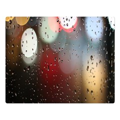 Rain On Window One Side Premium Plush Fleece Blanket (large) by artworkshop