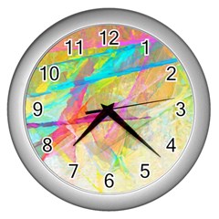 Abstract-14 Wall Clock (silver) by nateshop