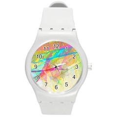 Abstract-14 Round Plastic Sport Watch (m) by nateshop