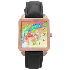 Abstract-14 Rose Gold Leather Watch  by nateshop