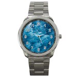 Blue Water Speech Therapy Sport Metal Watch Front