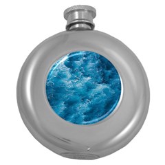 Blue Water Speech Therapy Round Hip Flask (5 Oz) by artworkshop