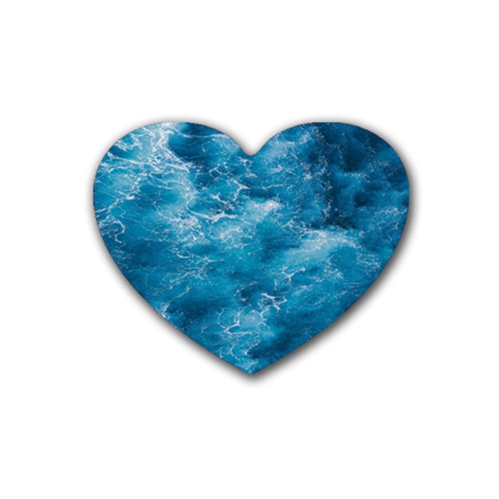 Blue Water Speech Therapy Rubber Heart Coaster (4 pack)