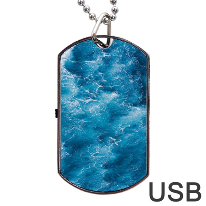 Blue Water Speech Therapy Dog Tag USB Flash (One Side)