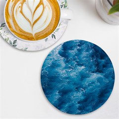 Blue Water Speech Therapy Uv Print Round Tile Coaster by artworkshop