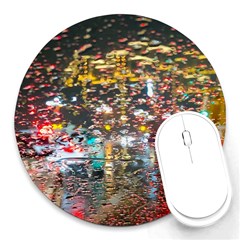 Water Droplets Round Mousepad by artworkshop