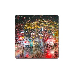 Water Droplets Square Magnet by artworkshop