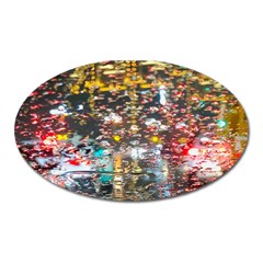 Water Droplets Oval Magnet by artworkshop