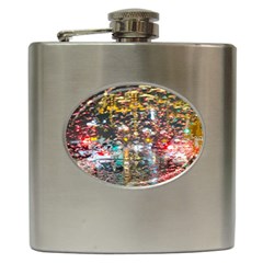 Water Droplets Hip Flask (6 Oz) by artworkshop