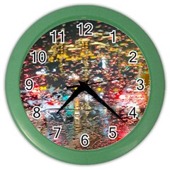 Water Droplets Color Wall Clock by artworkshop