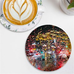 Water Droplets Uv Print Round Tile Coaster by artworkshop