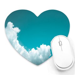 Clouds Hd Wallpaper Heart Mousepad by artworkshop