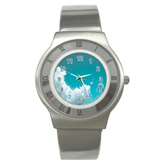 Clouds Hd Wallpaper Stainless Steel Watch by artworkshop