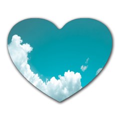 Clouds Hd Wallpaper Heart Mousepad by artworkshop