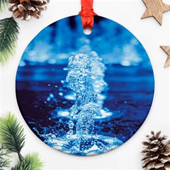 Water Blue Wallpaper Ornament (round) by artworkshop