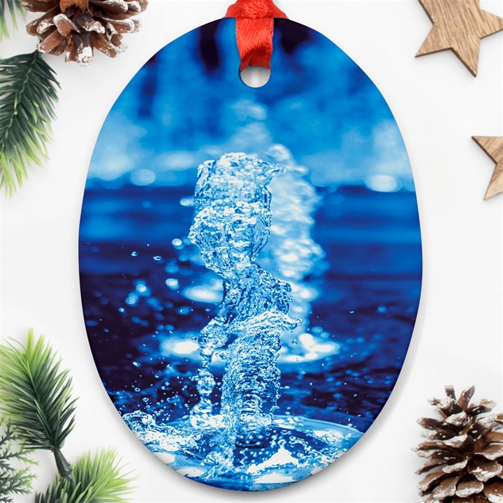 Water Blue wallpaper Ornament (Oval)