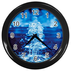 Water Blue Wallpaper Wall Clock (black) by artworkshop