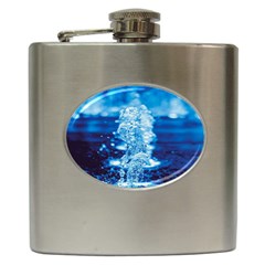 Water Blue Wallpaper Hip Flask (6 Oz) by artworkshop