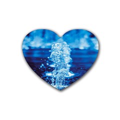 Water Blue Wallpaper Rubber Coaster (heart) by artworkshop