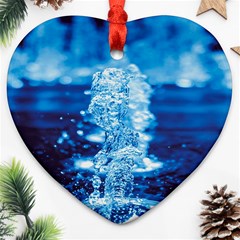 Water Blue Wallpaper Heart Ornament (two Sides) by artworkshop