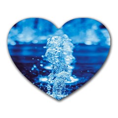 Water Blue Wallpaper Heart Mousepad by artworkshop