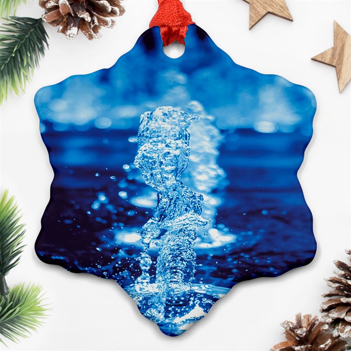 Water Blue wallpaper Ornament (Snowflake)