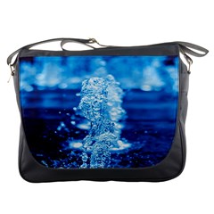 Water Blue Wallpaper Messenger Bag by artworkshop